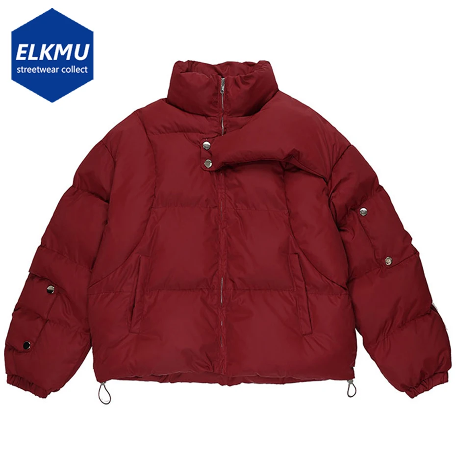 

Hip Hop Winter Parkas Coat Padded Puffer Jacket Streetwear Luxury Designer Thicken Warm Jacket Men Parkas Coat Black Outwear