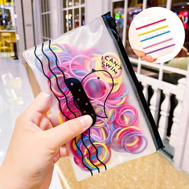 50pcs/100pcs/bag Hair Accessories Women Rubber Bands Scrunchies Elastic Hair Bands Girls Headband Decorations Ties Gum for Hair Small color-100pcs