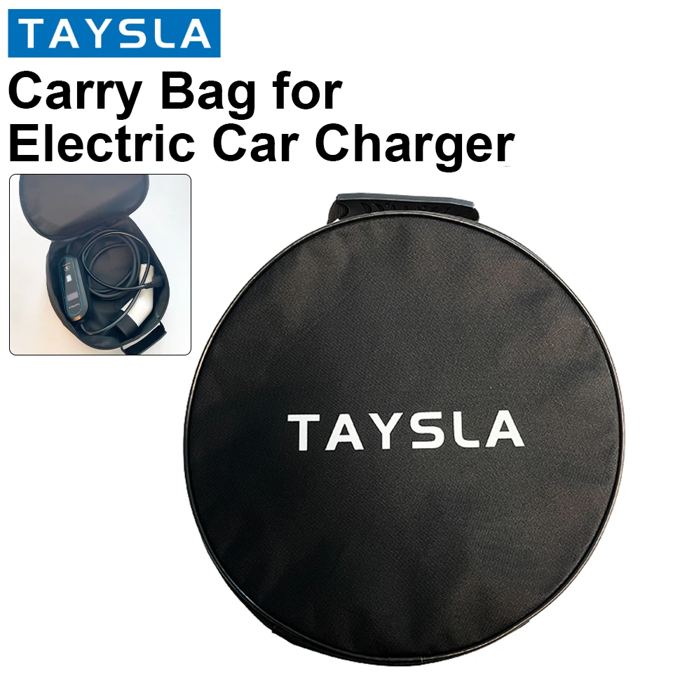 

TAYSLA Electric Vehicle Charging Cable Organizer Bag Oxford Waterproof Cable Storage Bag for Jumper Cables EV Extension Cords