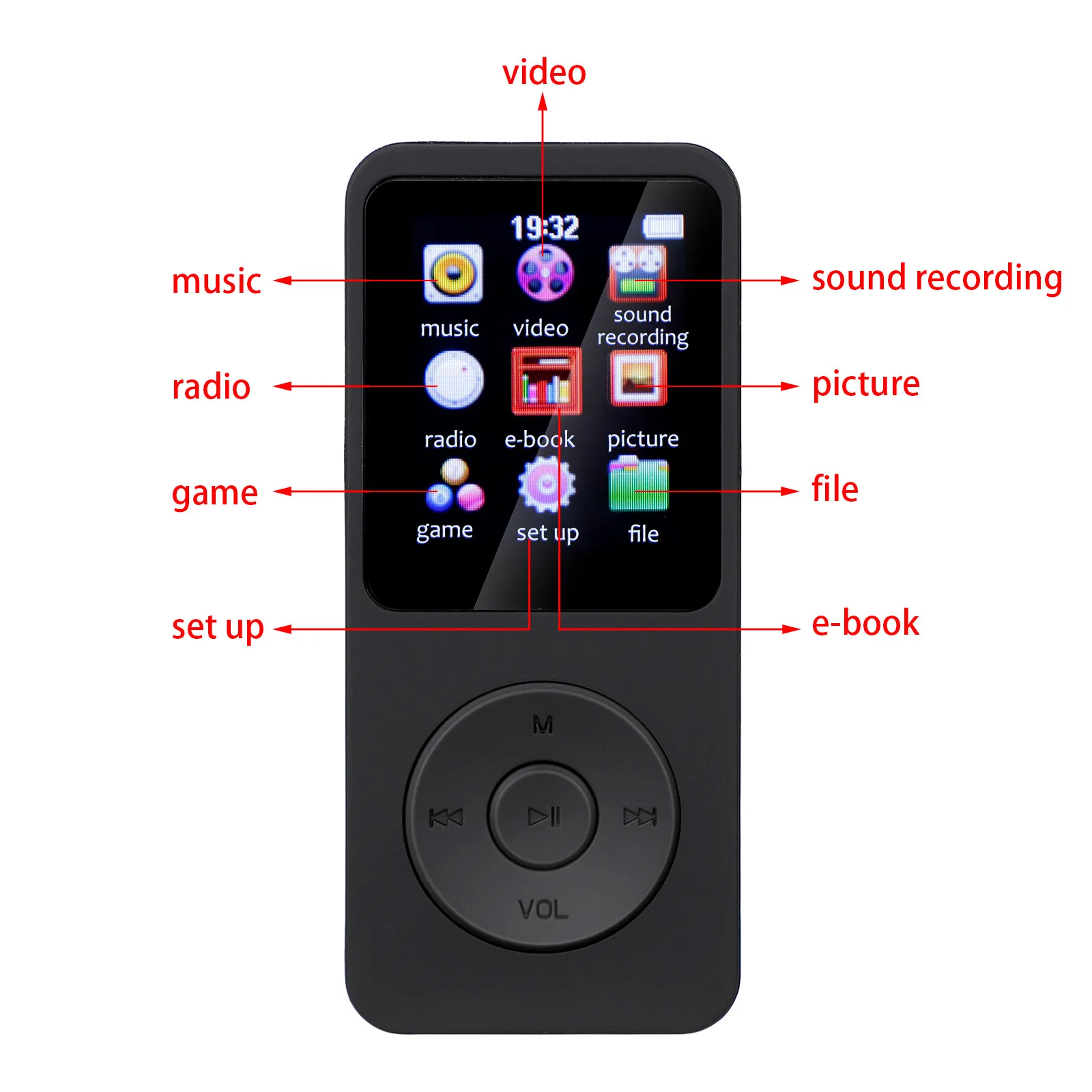 Player Mini MP3 MP4 Player Bluetooth Ebooks Sport FM Radio Walkman