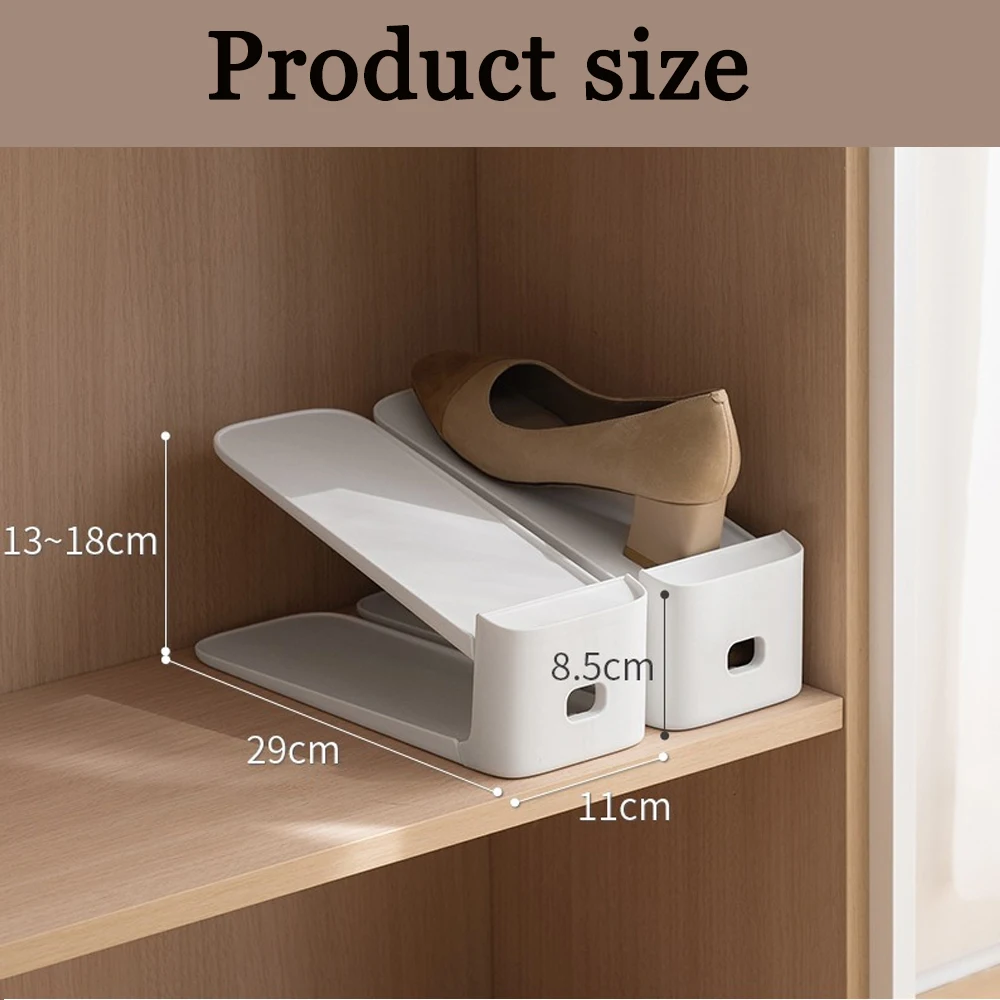 Adjustable Shoe Stacker Shoe Slots Organizer Slots Space Saver Double Deck Rack Holder For Closet Organization