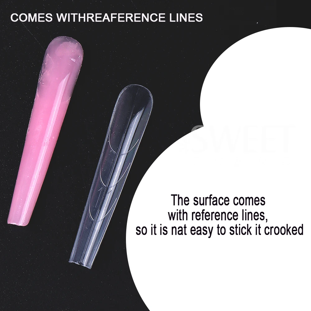 NEW 180pcs Sandwich Dual Nail Forms 15size Extensions-Dual Forms Top Bottom Mold Long Coffin Almond Nail Art Forms Manicure Tool