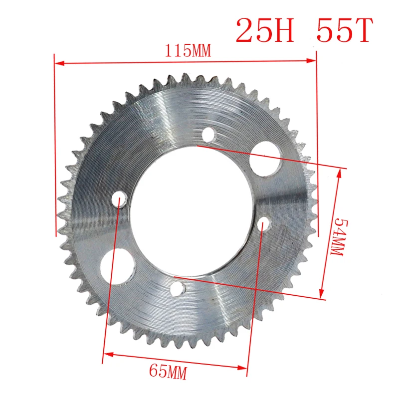 Engine Sprocket Chain 25H 47T 55T 65T 68T T8F 35T 44T 54T Rear Sprocket Tooth 29/34/54MM for 47CC 49CC Mini Moto ATV Quad Dirt Pit Pocket Bike