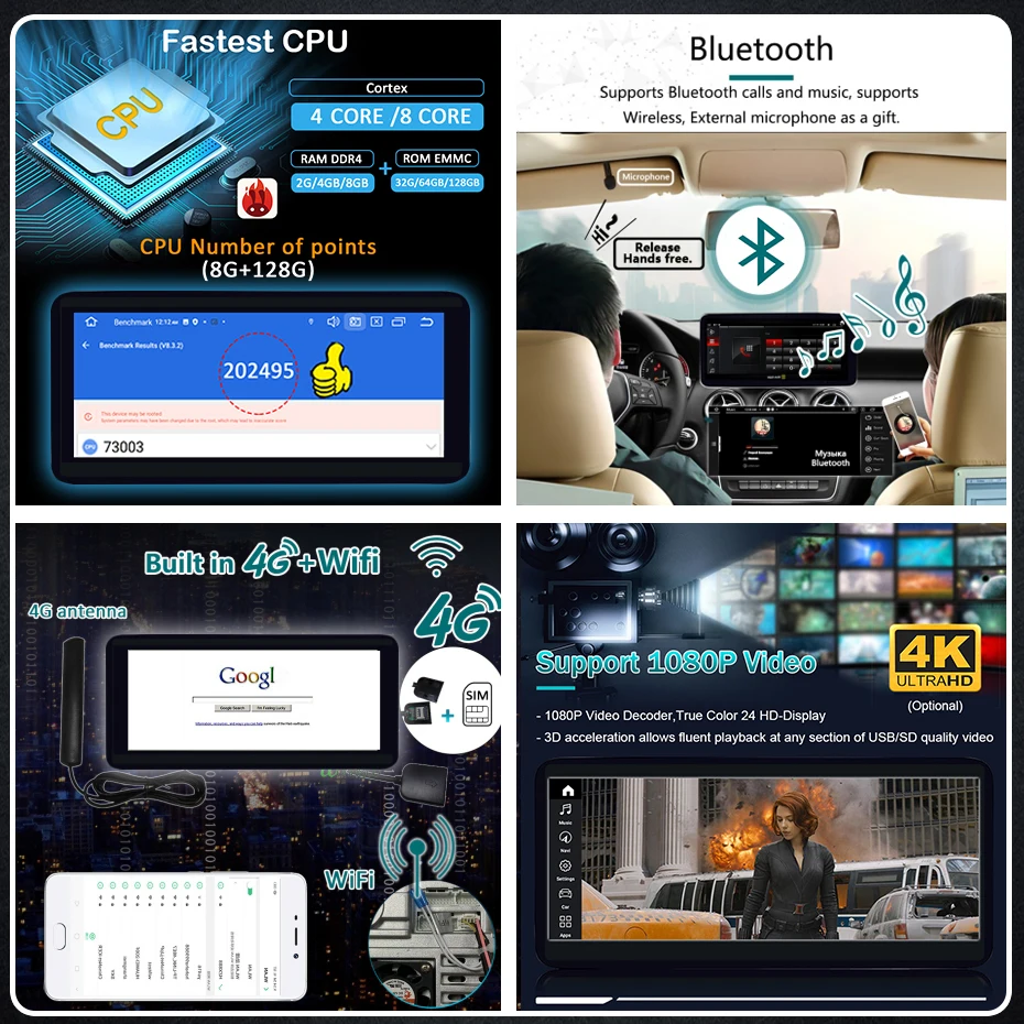 Carplay inalámbrico Android 14 Auto GPS para mercedes-benz GLK clase X204 2008-2015 Radio de coche reproductor Multimedia pantalla Google 4G LTE 5