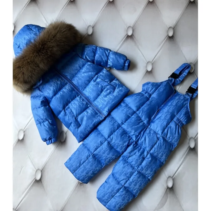 Зимний Комбинезон Winter White Duck Down Jacket Set For Boys And Girls Thickened High-end Children's Skiing Suit Лыжный Костюм