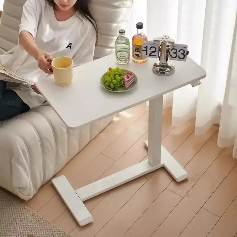Overbed Bedside Sofa Table Adjustable Height Mobile Desk Hidden Wheels Laptop Stand Living Room Standing Table Practical Room