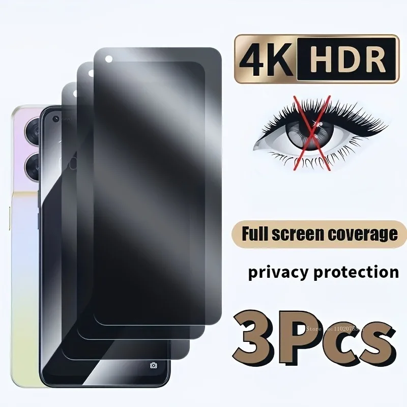 

3Pcs Privacy Tempered Glass Screen Protector For OPPO Reno 8 7 6 Pro 4 5 Lite For OPPO A74 A54s A96 5G A94 A17 A77 Glass