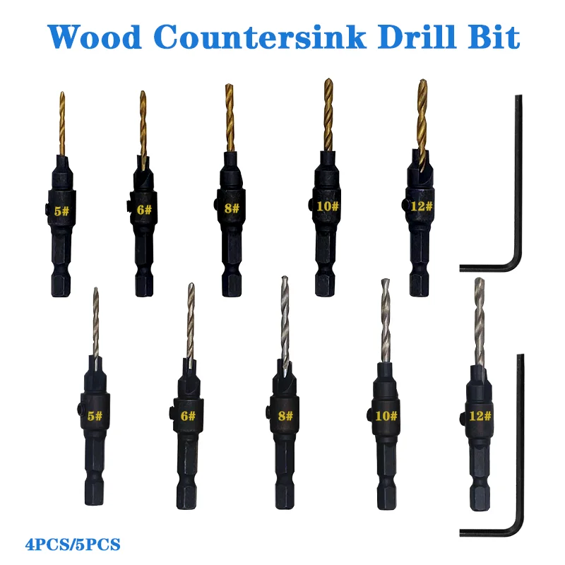 New Drilling Pilot Holes for Screw Sizes 5 6 8 10 12 with A Wrench
