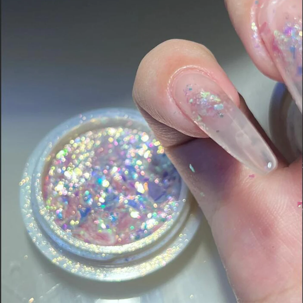 1 Scatola Aurora Snowvelvet Nails Powder Gradient Polarized Opal Glitter Mermaid Holographic Edelweiss Dust Chrome-Diy Manicure Decor