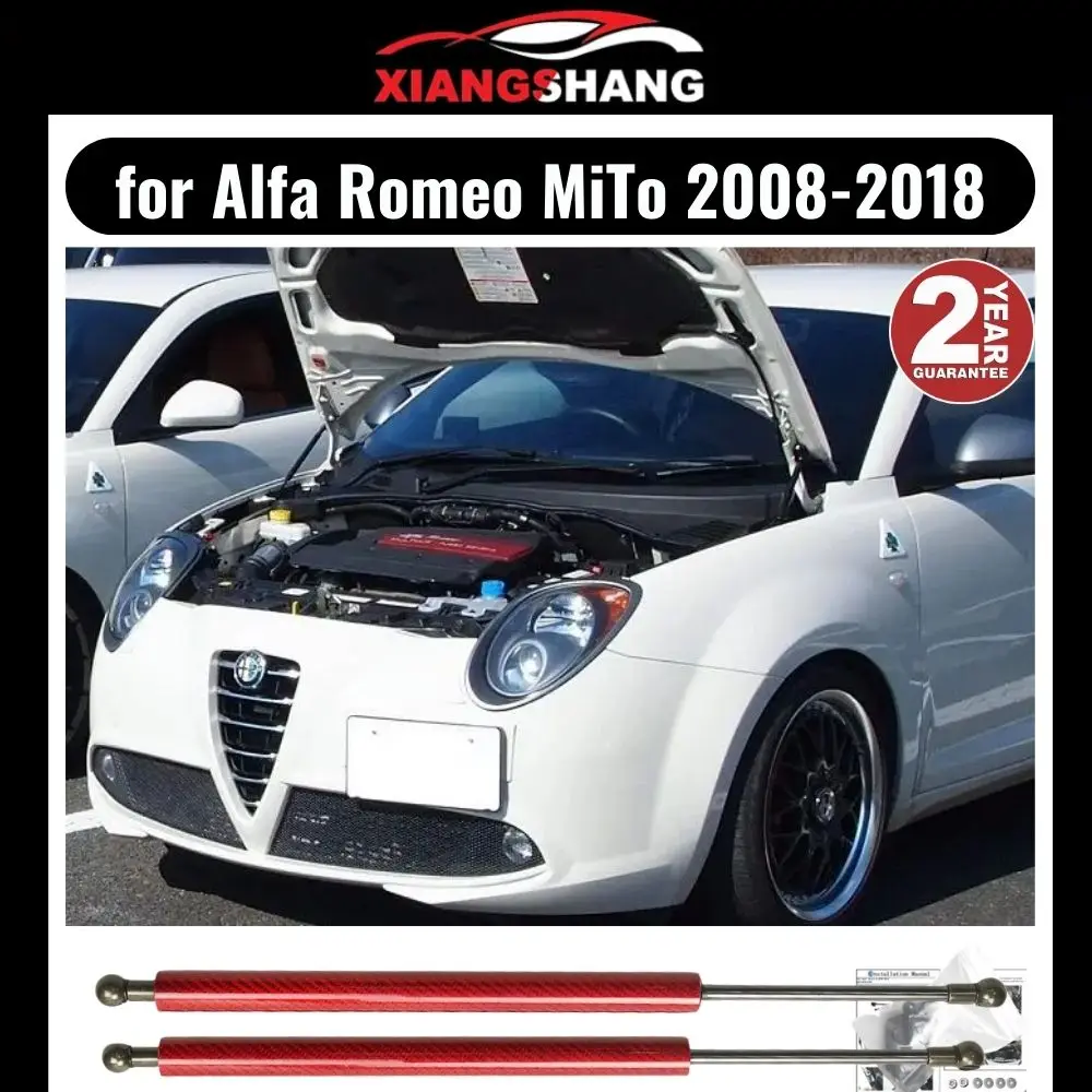 

for Alfa Romeo MiTo 2008-2018 Front Bonnet Hood Modify Gas Struts Carbon Fiber Spring Damper Lift Support Absorber