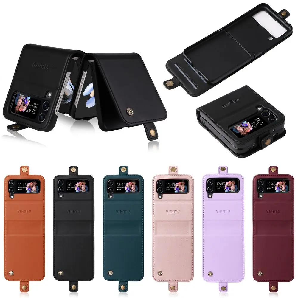 Custodie Per Samsung Galaxy Z Flip 5 4 3 Cover Coque Flip Wallet Cover Per Telefono Sunjolly