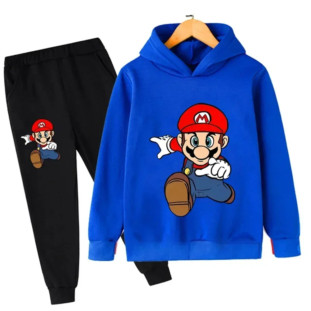 Kid Hooded Sportswear Pant Suit | Baby & Children Hoodie Set | Pokemon & Super Mario 2-Piece Outfit | Ages 2–14 1