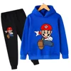Kid Hooded Sportswear Pant Suit | Baby & Children Hoodie Set | Pokemon & Super Mario 2-Piece Outfit | Ages 2–14 1