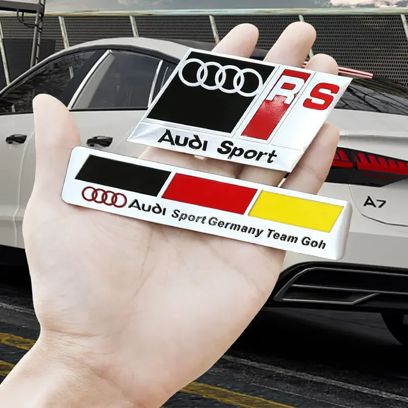 2024 최신 고급 디자인 자동차 개조, 아우디 A3 A4L A6L 개조 SLINE 자동차 로고 RS 금속 자동차 스티커 테일 라벨
