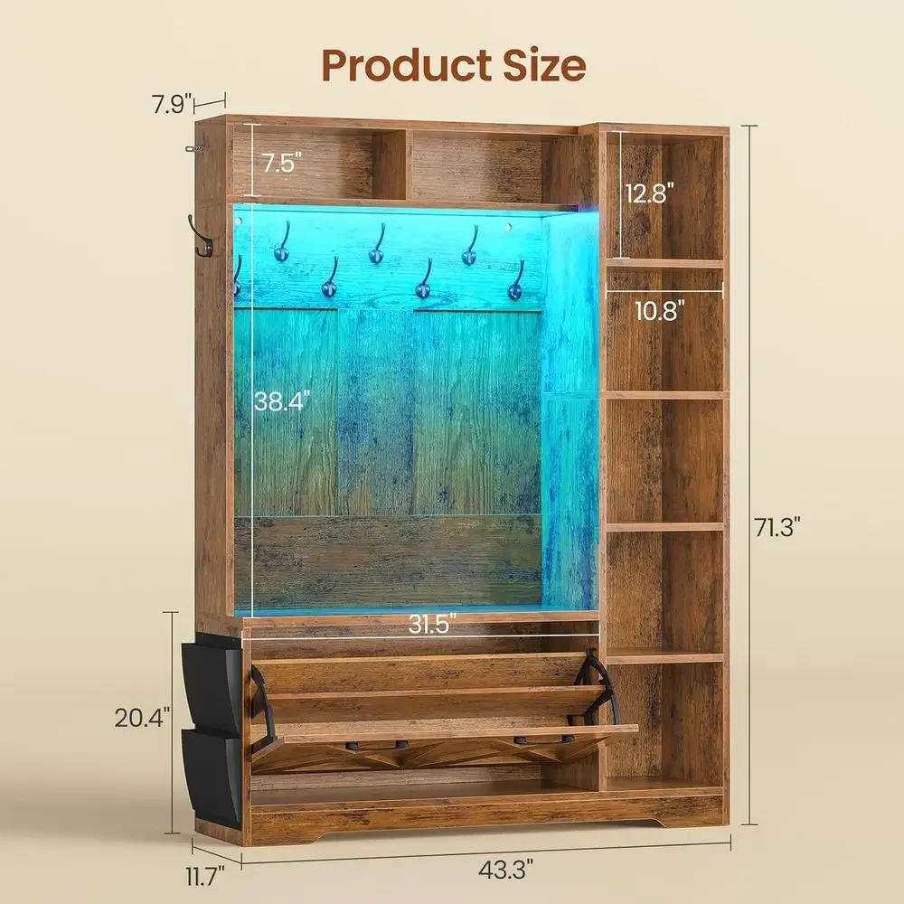 LED Hall Tree with Storage 1