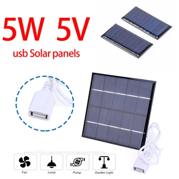 5W Solar Battery Charger Panel Polycrystalline Solar Cell Plate for Outdoor Camping Power Bank Phone Home Courtyard Lighting 1