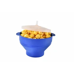 Set of Silicone Popcorn Maker Bowls with Lid - Versatile and Durable Kitchen Tool (Red) (1Pc Blue)