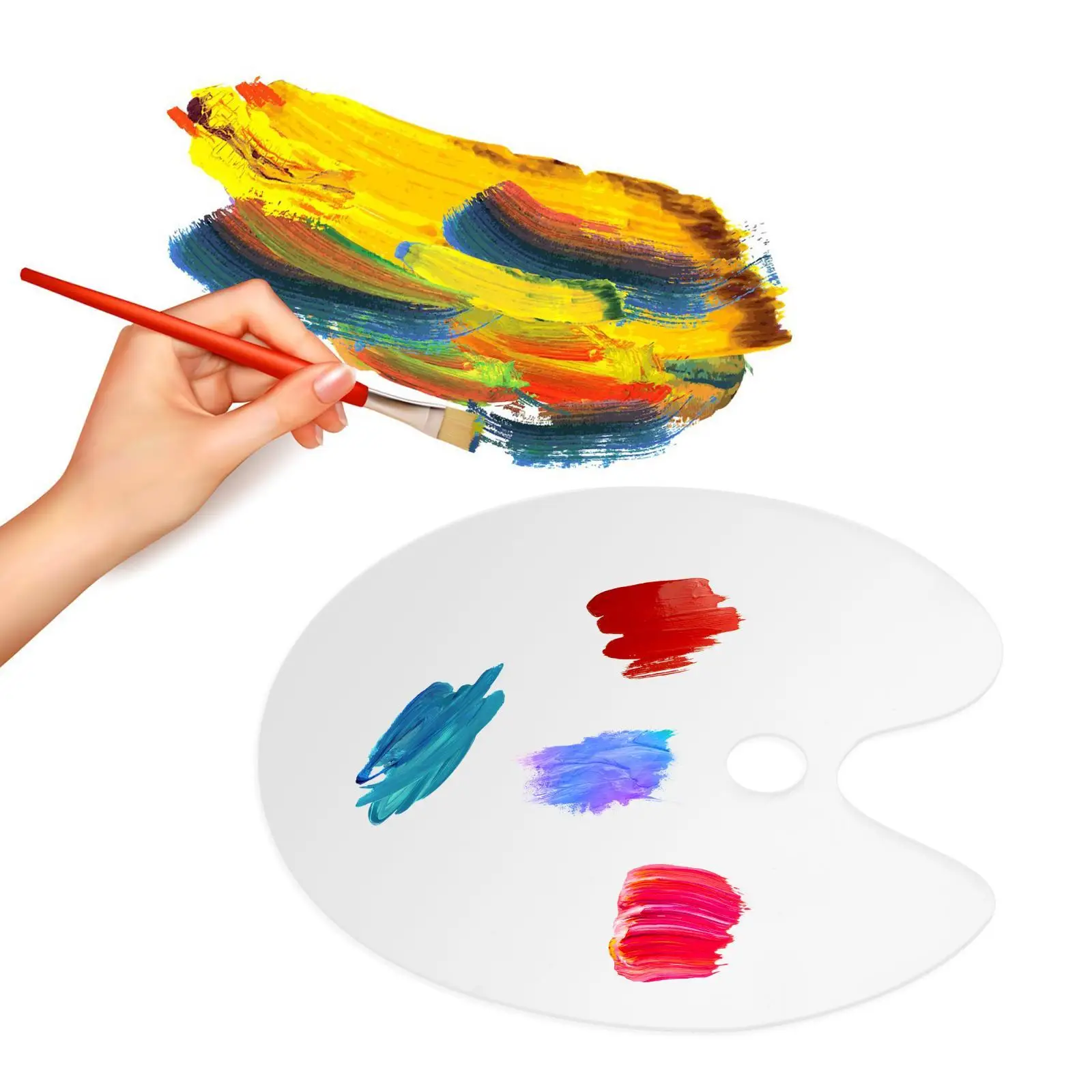 

Acrylic Clear Paint Palette with Protective Film Holder Color Mixer Plate Mixing Palette for Coloring Gouache Art Craft Painting
