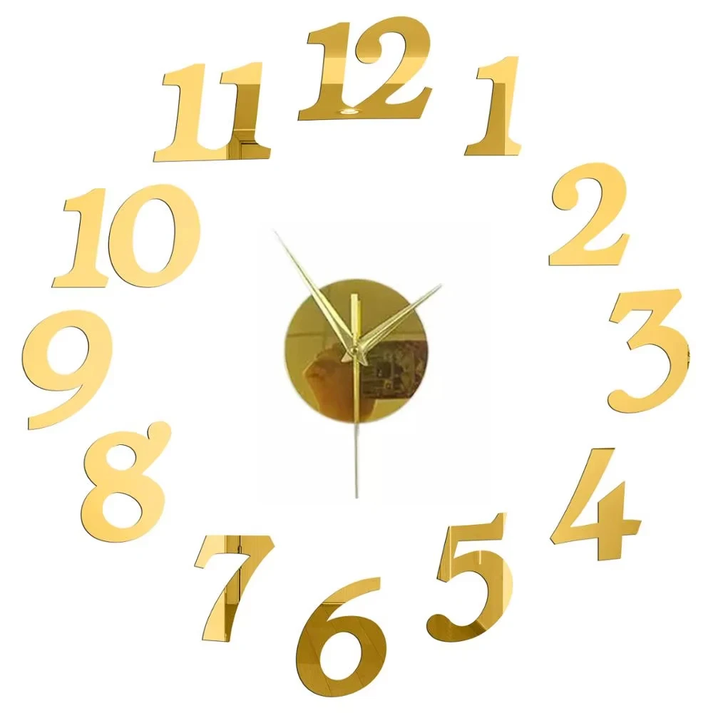 Digital Wall Clock Acrylic Digital Wall Clock Mirror Wall Stickers Creative DIY Clocks Modern Design Mute Quartz Needle Watch Diameter 40 to 60CM