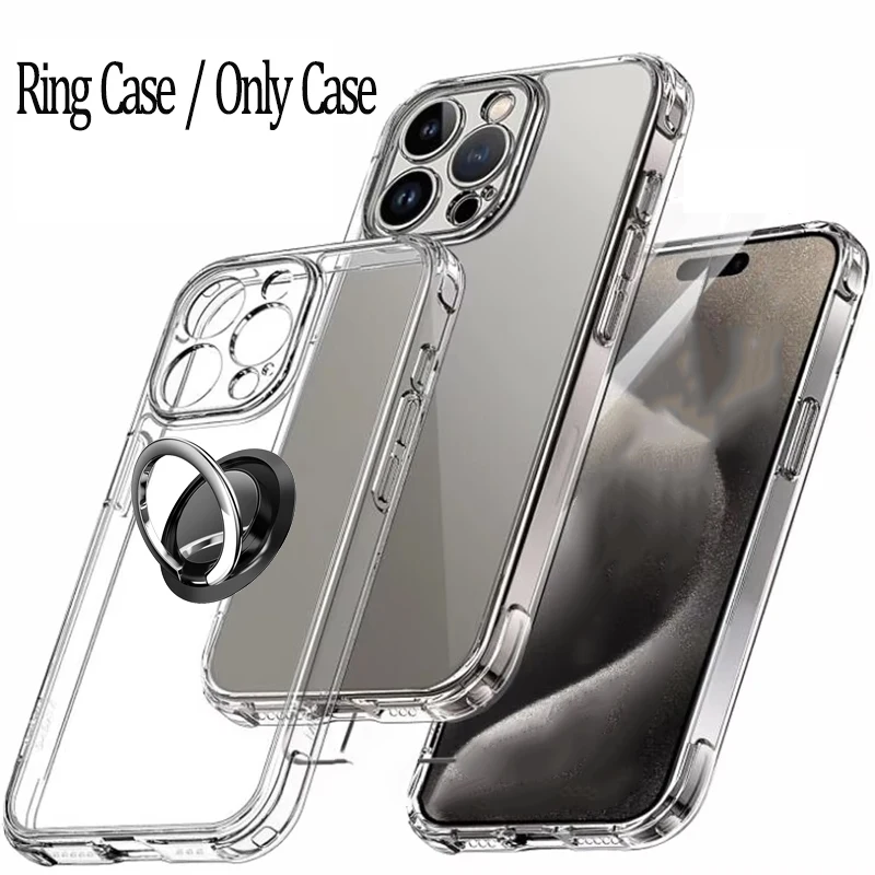 For iPhone 17 16 15 Pro Max Phone Case For iPhone 16 15 14 13 Mini 12 11 Pro Transparent Case iPhone16 Plus Cover