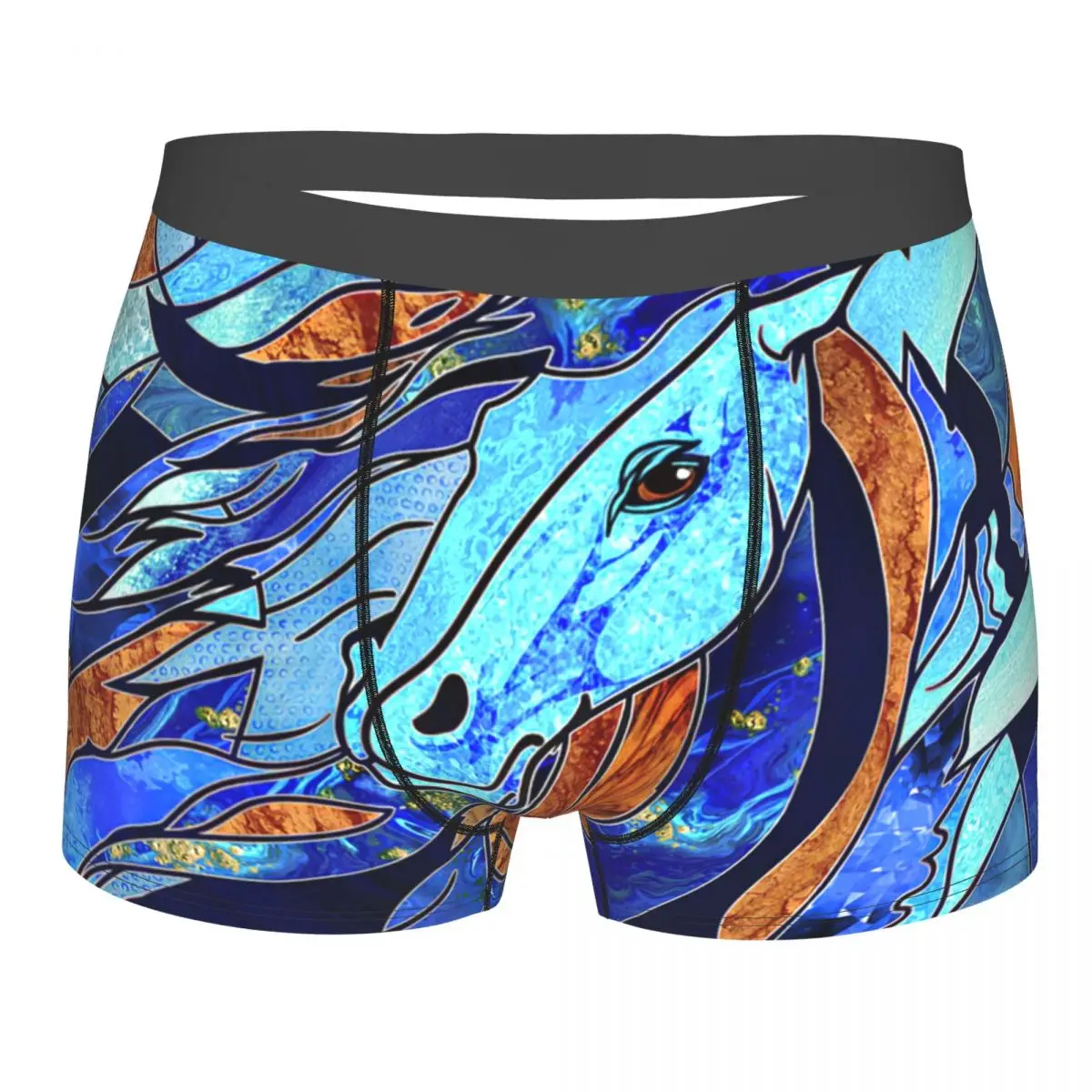 Aquarius Horse Mixed Media Abstract Underpants Breathbale Panties Male Underwear Print Shorts Boxer Briefs qed brand new hifi xlr cable high purity copper and silver mixed line 3 pin balanced male to female plug for microphone mixer