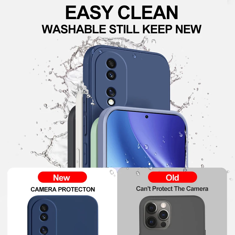 Luxury Square Liquid Silicone Soft Shockproof Phone Case