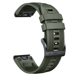Premium 22mm Soft Silicone Easy Fit Strap for Garmin Watches - Replaceable Wristband Bracelet (Army green)