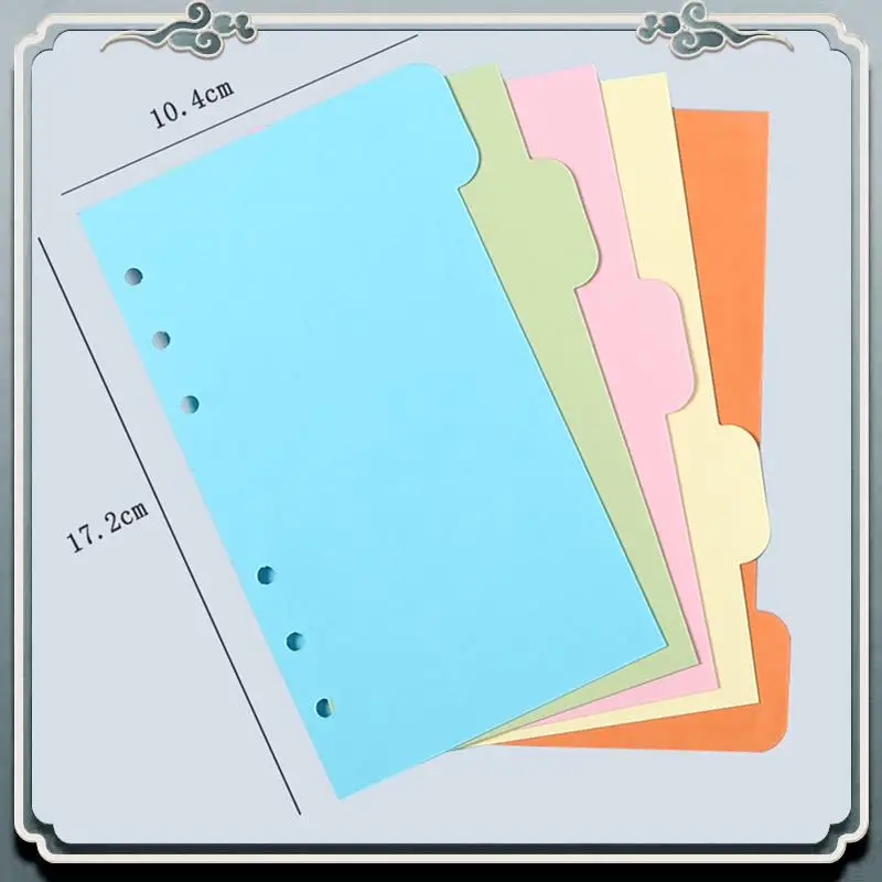 ABIJ-20 세트 A6 주제 분배기 종이 시트, 펀치 파일 카드 분배기, 노트북 삽입 플래너 용 탭 인덱스 분배기