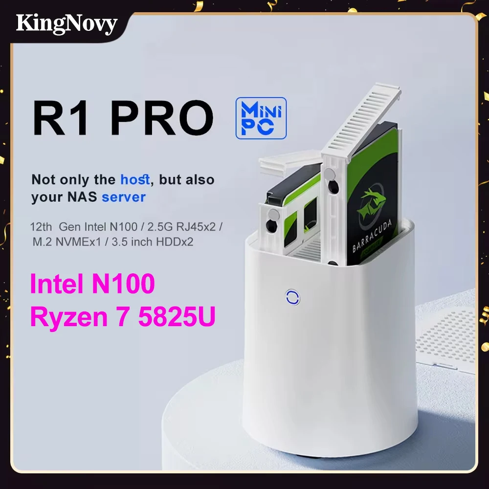 Aoostar R1 N100 T-bao ミニPC NAS 2ベイ メモリ付 Amazon.com: AOOSTAR R1 Intel N100 Mini PC 4C/4T, Support 40T（2