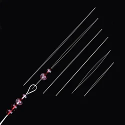 5Pcs Central Opening Curved Beading Needles Stainless Steel Tools Pins for bead Threading String Cord Easy Jewelry Making