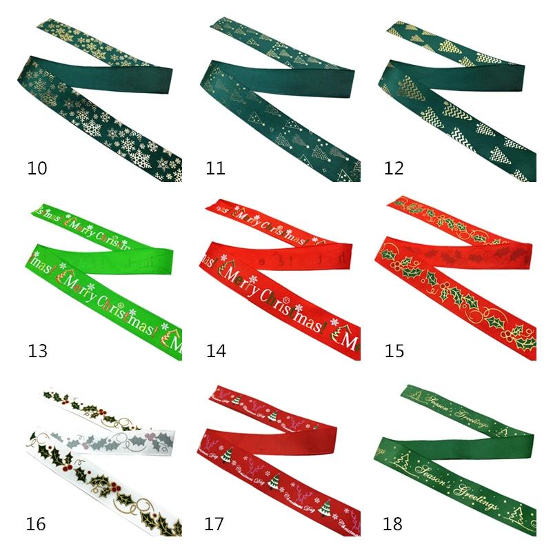 Christmas Ribbons 25mm Printed Grosgrain For Gift Wrapping Wedding Decoration Hair Bows DIY satin ribbons,ribbon decoration,ribbon supplies,wrapping ribbon,grosgrain ribbon,christmas ribbon