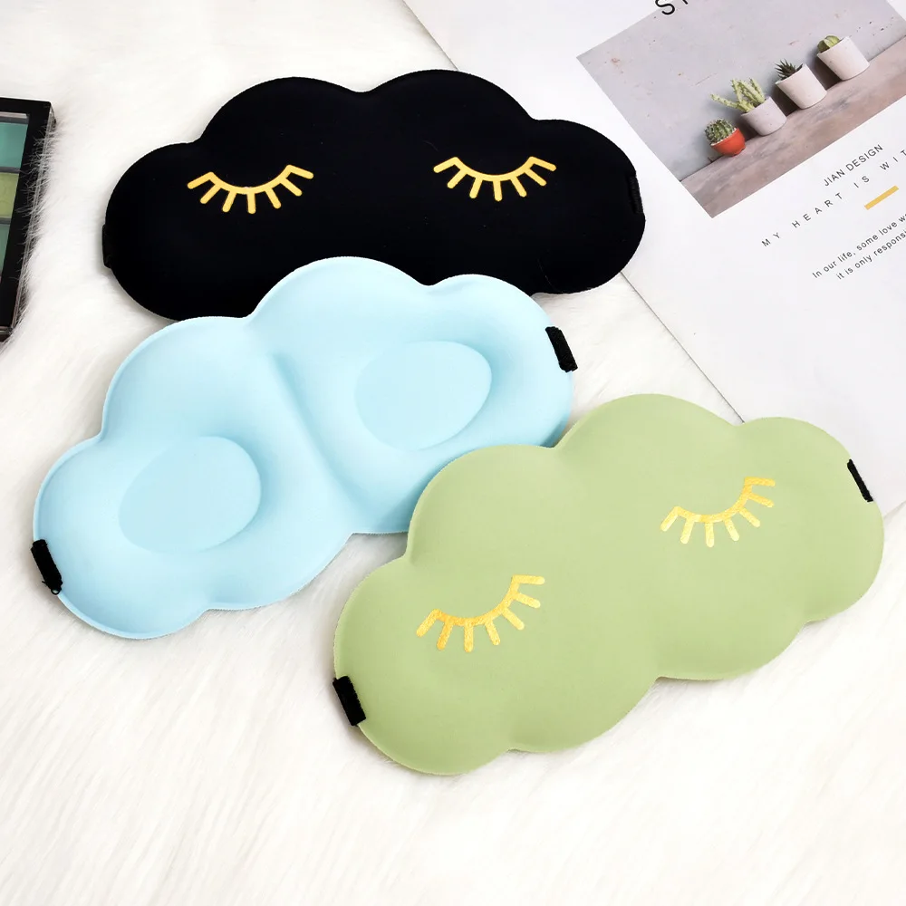 Sleeping Blindfold 3D Cloud Cartoon Cloud Eye Mask Cute Eyelashes Sleep Shade Eyepatch Sleeping Aid Eye Shade Cover