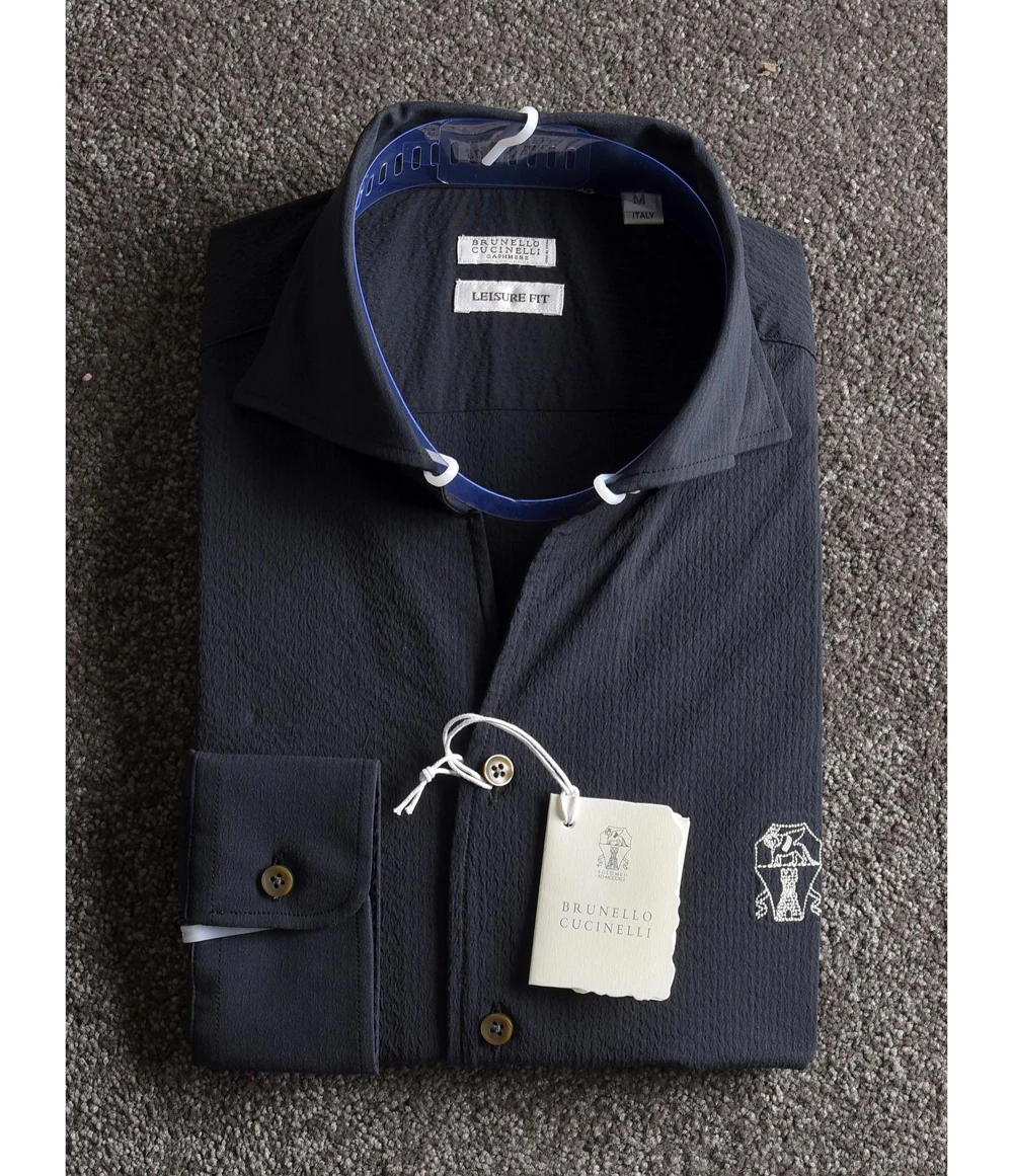 

BILLIONAIRE OECHSLI Shirt BC cotton men 2024 new Business lattice Straight Black high-quality Long sleeve shirt big size S-XXL