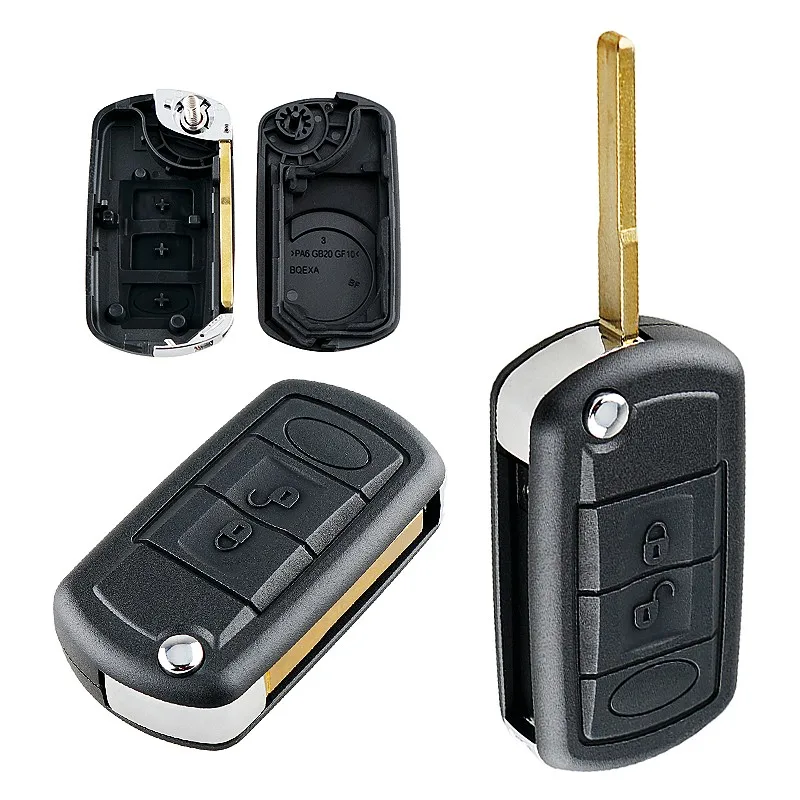 3 Buttons Car Auto Key Fob Case Shell Replacement Flip Folding Remote Cover for LAND ROVER Range Rover Sport LR3 Discovery