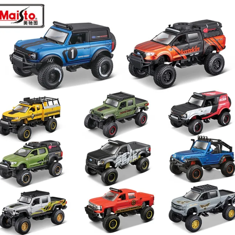 

New Chevrolet Jeep Rubicon Ranger Pickup Truck Car Model Simulation Alloy Toy Hobbies Car Model Car Children Collect Ornaments