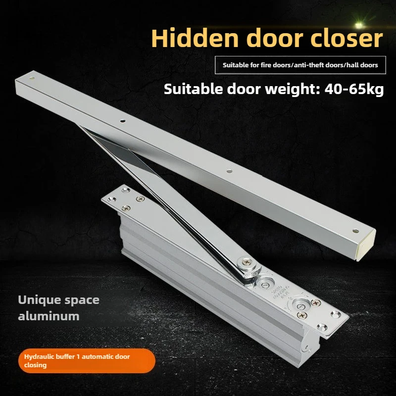 1 ชิ้น ตัวปิดประตูอัตโนมัติแบบซ่อน ไฮดรอลิก รับน้ำหนักได้ 65 กก. ปรับได้ สำหรับความปลอดภัยในบ้าน 1