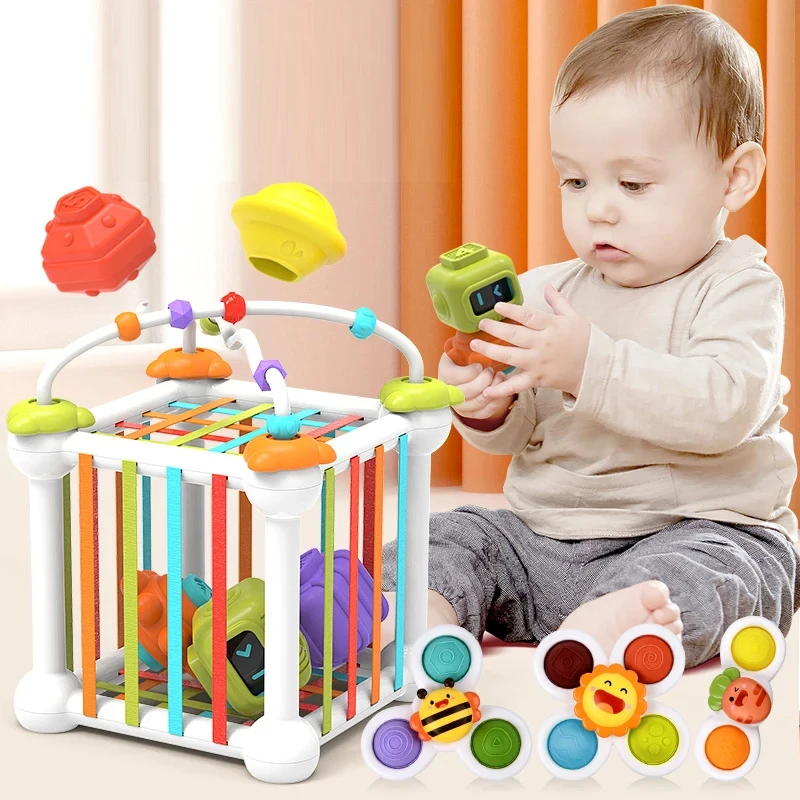 

Colorful Shape Blocks Sorting Game 6 12 Months Baby Montessori Learning Educational Toys Motor Skill Tactile Develop Sensory Toy