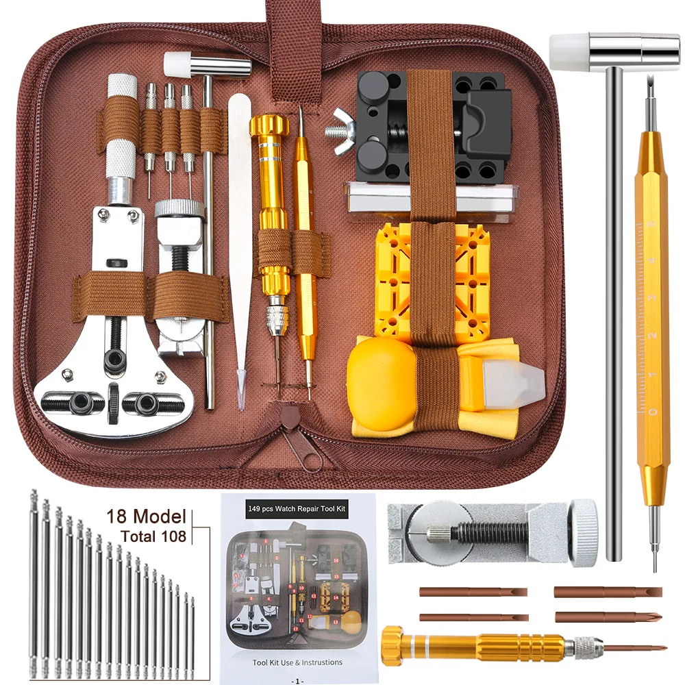 New Watch Repair Tool Kit 149 In 1 Disassembly and Battery Change Combination Tool High-speed Steel Repair Home Tool Set