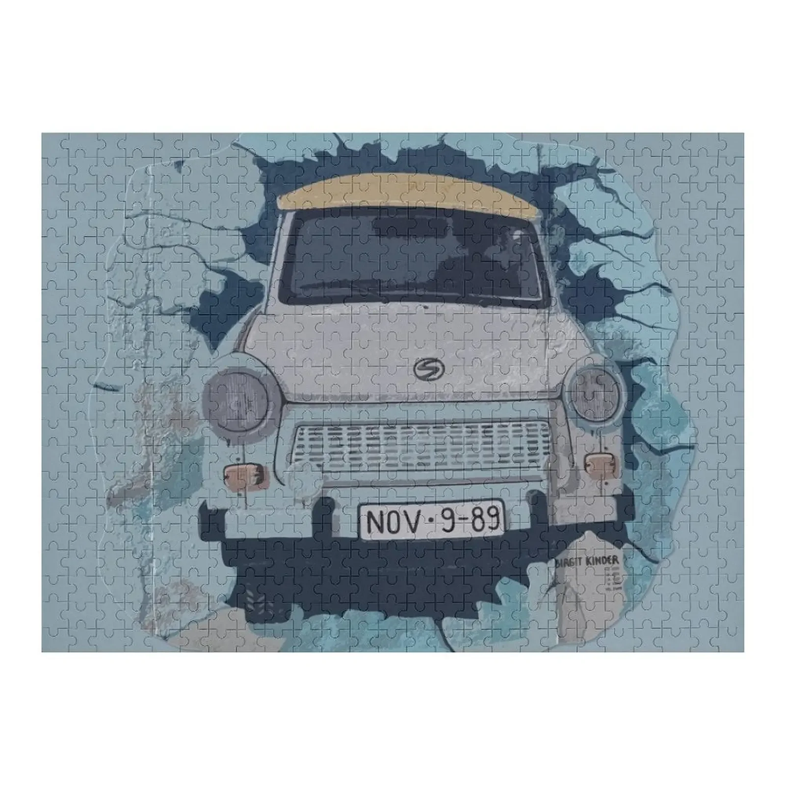Trabant car on berlin wall Jigsaw Puzzle Personalized For Kids Wood Animals Christmas Gifts Puzzle