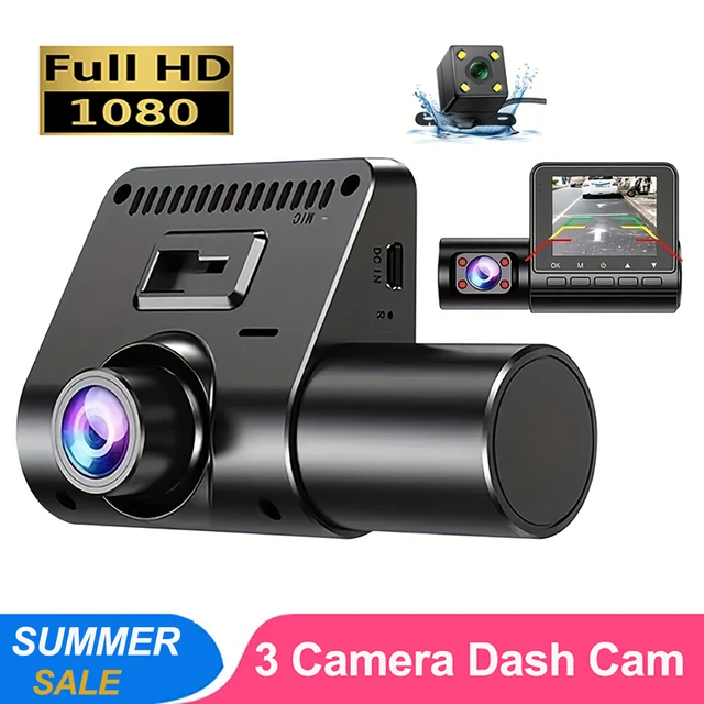 3 Camera Lens Car DVR 3-Channel Dash Cam HD 1080P Dash Camera Dual Lens  Dashcam Video Recorder Black Box Parking Monitoring (Color : 2 Channel-CC