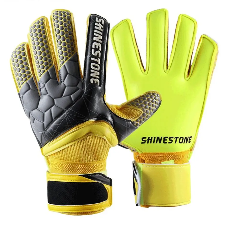1 Pair Anti-Slip Kids Goalie Gloves Finger Protection Latex Goalkeeper Gloves Cushioning Adjustable Adult/Children/Kids