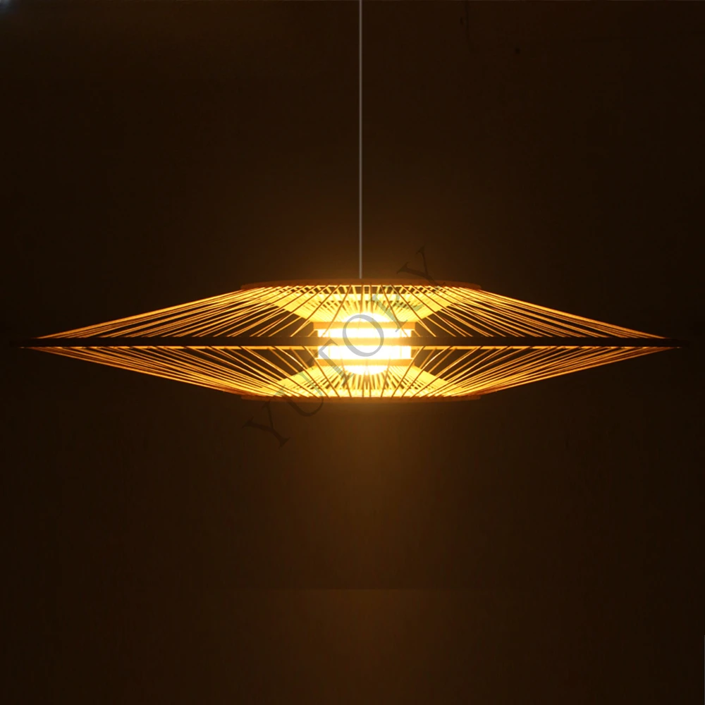 Chinese-style bed and breakfast restaurant living room bedroom tatami ceiling lamp bamboo weaving