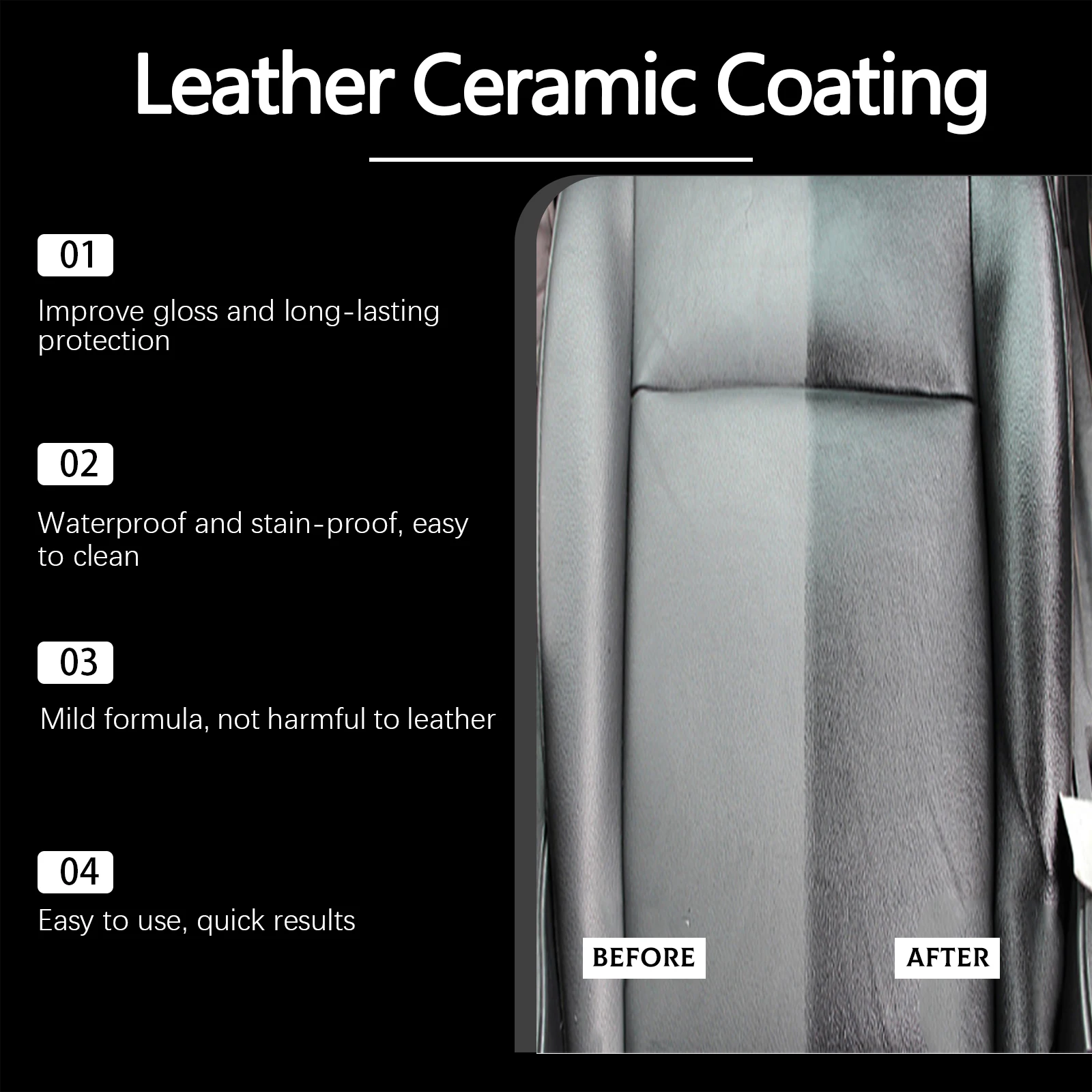 Automobile Leather Ceramic Coating Spray Leather Renovation Decontamination Brightening Maintenance Cleaning Polishing Spray 3