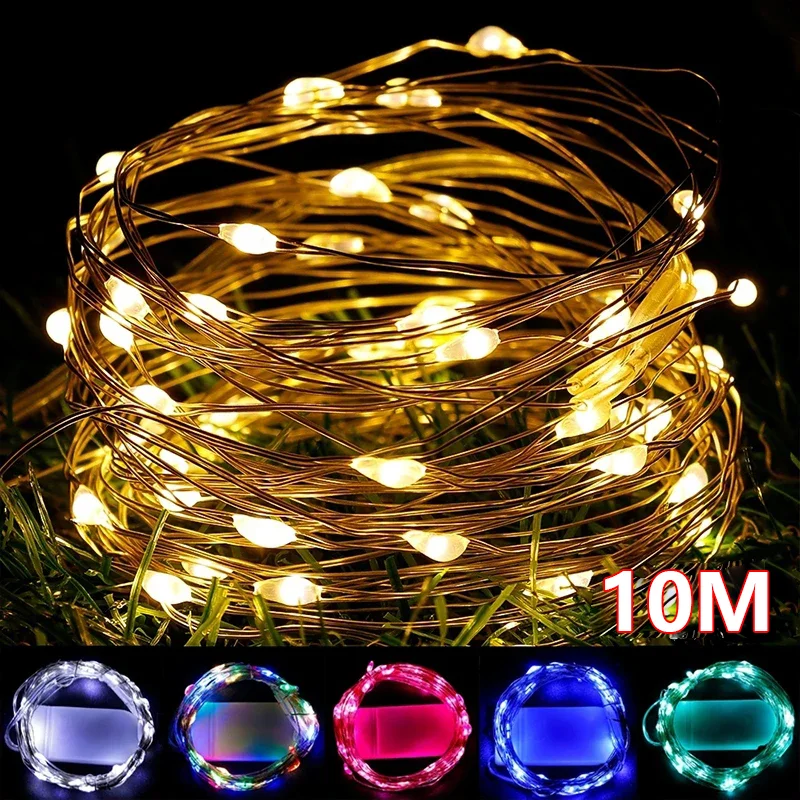 

10/5/3M cr2032 Button Battery Power Supply Christmas Lights Outdoor Christmas Tree String Lights Wedding Home Decoration