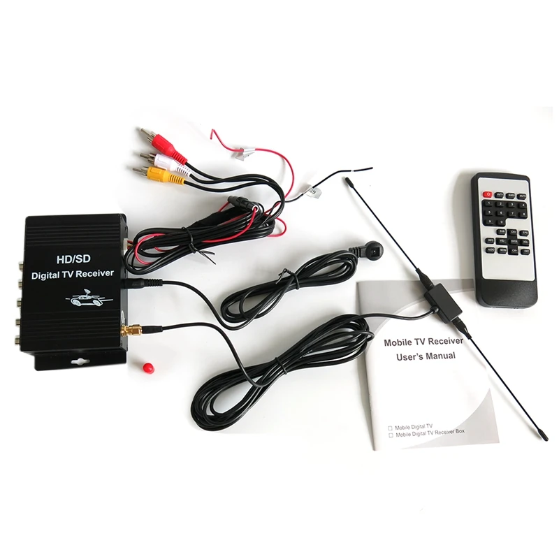 12V HD/SD Digital TV Receiver Mobile Car TV Box 4 Video 2 Audio Output