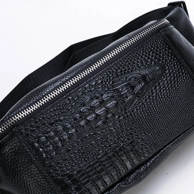 New Fashion Genuine Leather Men Waist Packs Male Casual Chest Pack High Quality Boy Brand Design Chest Shoulder Package