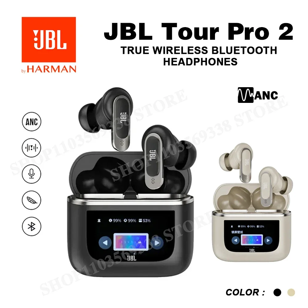 JBL Tour Pro 2 TWS True Wireless Bluetooth Earphones Sound Stereo Sports Headset LED Smart Display