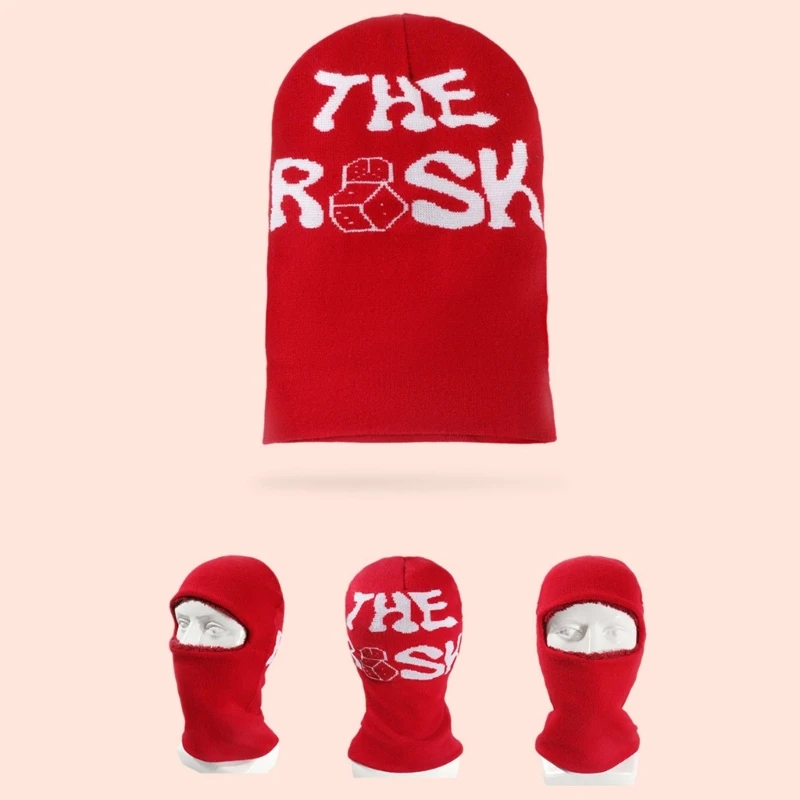 

Windproof Balaclava Hat for Men Women Jacquard Knit Beanie Hat Pilling Resistant Balaclava Full Face Mask Ski Hat