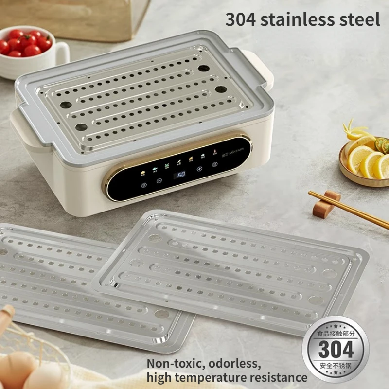 Electric Food Steamer Home Steam Cooker 3-layer Transparent Stainless Steel Breakfast Machine Kitchen Appliance Cocina Electrica