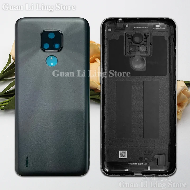 

10PCS For Motorola Moto E7 Battery Back Cover Chassis Shell Panel Rear Door Housing Case Add Side Key Camera Lens Replace Repair